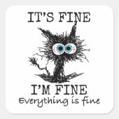 猫用素晴らしTシャクラシックツ スクエアシール (正面)