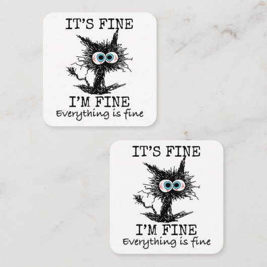 猫用素晴らしTシャクラシックツ スクエア名刺 (正面/裏面)