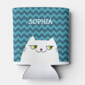 猫用缶クーラー モノグラム ブルーシェブロン かわいい 缶クーラー (裏面)