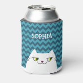 猫用缶クーラー モノグラム ブルーシェブロン かわいい 缶クーラー (缶裏面)