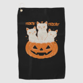 猫用Tクラシックシャツのトリックまたは治療 ゴルフタオル (正面)