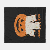 猫用Tクラシックシャツのトリックまたは治療 フリースブランケット (正面(横))