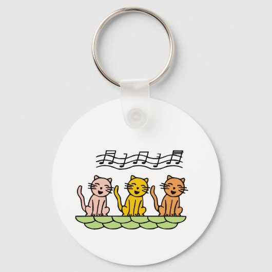 猫用Tシャツとギフトを歌う キーホルダー (正面)