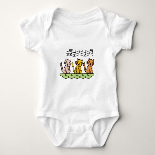 猫用Tシャツとギフトを歌う ベビーボディスーツ (正面)