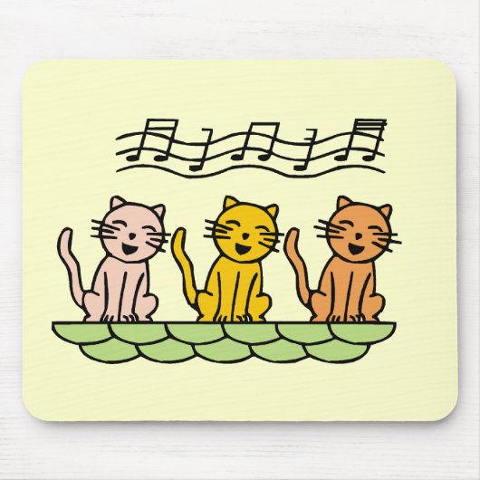 猫用Tシャツとギフトを歌う マウスパッド (正面)