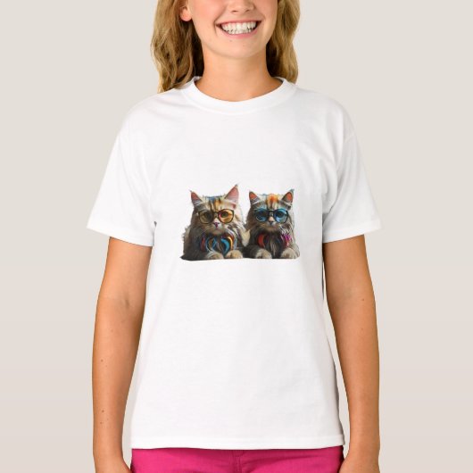 猫用T子供へシャツ Tシャツ (正面)