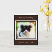 猫男らしの誕生日カード カード (黄色い花)