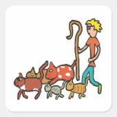 猫番 スクエアシール (正面)