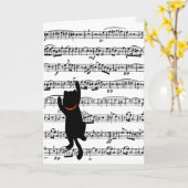 猫登山オンミュージック誕生日 カード (黄色い花)