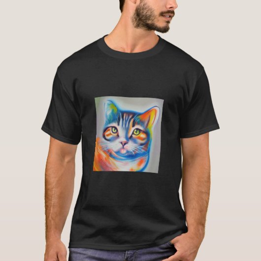 猫白熱［赤熱］光を放つ Tシャツ (正面)