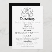 猫白黒結婚の道順猫好き可愛い 招待状 (正面/裏面)