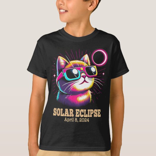 猫皆既食太陽の4月8日 Tシャツ (正面)