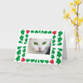 猫目グリーティングカード カード (黄色い花)