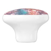 猫目ピンクカラフルティール（緑がかった色）チッエレガントク セラミックノブ (側面)