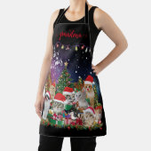 猫目出しクリスマスライトエプロン エプロン (インサイチュ)