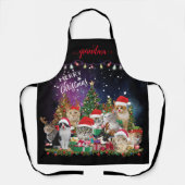 猫目出しクリスマスライトエプロン エプロン (正面)