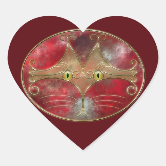 猫目用ステッカー ハートシール (正面)