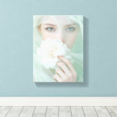 猫目線：美しいのポートレート キャンバスプリント (インサイチュ (ウッドフロア))