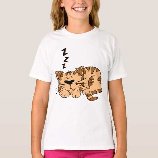 猫眠る女の子Tシャツ Tシャツ (正面)
