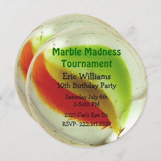 猫眼大理石誕生会の招待 招待状 (正面/裏面)