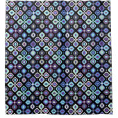 猫眼70の幾何刺激を受けたフローラ シャワーカーテン (正面)