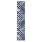 猫眼70の幾何刺激を受けたフローラ ショートテーブルランナー (正面)