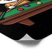 猫知性があるの遊ビリヤードおもしろいM ポスター (角)