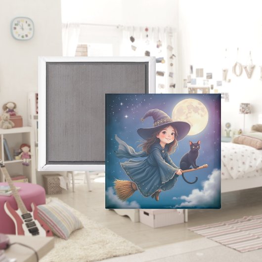 猫磁石付き可愛い魔女 マグネット