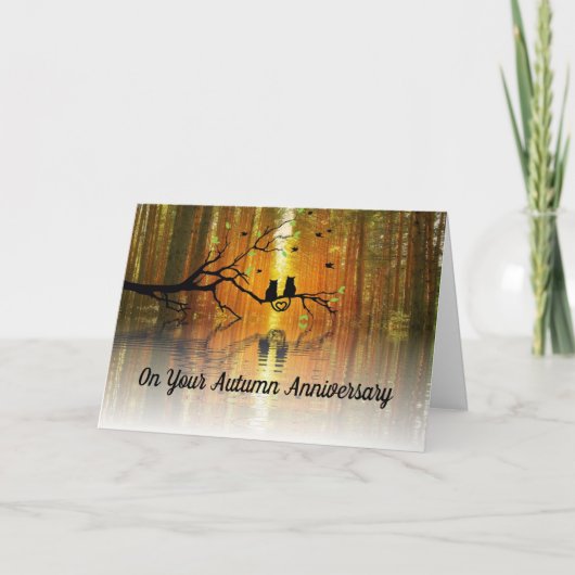 猫秋季記念グリーティングカード カード (正面)