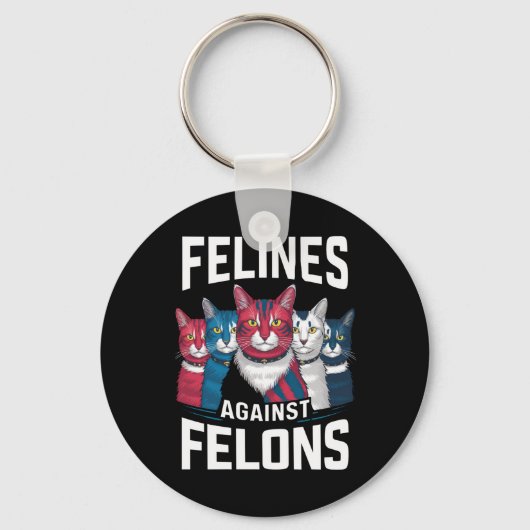 猫科の動物とフェロン キーホルダー (正面)