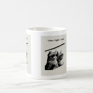 猫科の動物とフェロン コーヒーマグカップ