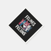 猫科の動物とフェロン スタンダードカクテルナプキン (角)