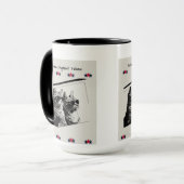 猫科の動物とフェロン マグカップ (正面左)