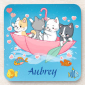 猫科の動物と傘の冒険 コースター (正面)