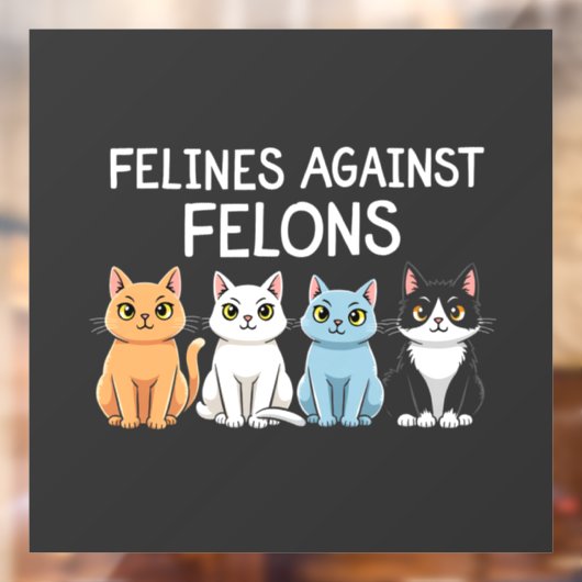 猫科の動物の対長者トランプ・ハリス選挙猫 ウィンドウサイン (シート2)