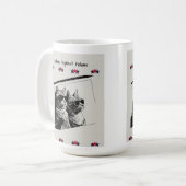 猫科の動物はフェロンに対して。ヘビーホワイト コーヒーマグカップ (正面左)