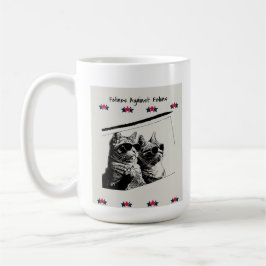 猫科の動物はフェロンに対して。ヘビーホワイト コーヒーマグカップ