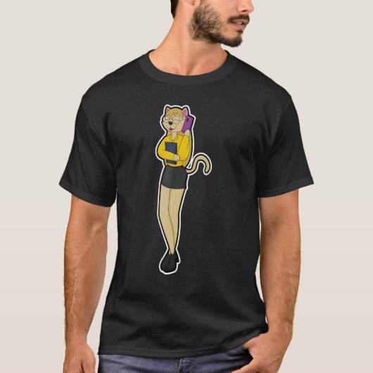猫秘書眼鏡 Tシャツ (正面)