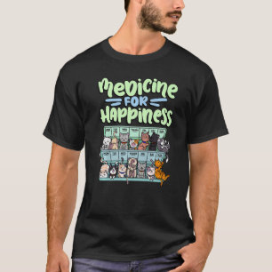 猫種のピルボックス動物の幸福のための薬 Tシャツ