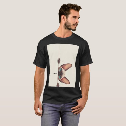 猫種スフィンクス Tシャツ (正面フル)