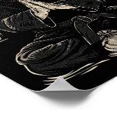 猫空手戦闘動物柔道瞑想的ポーズ ポスター (角)