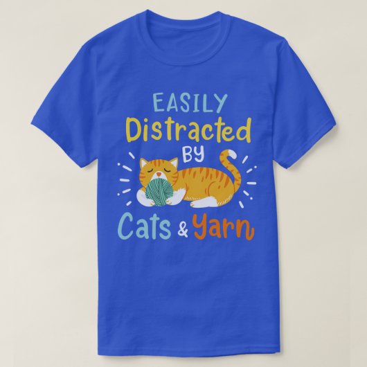 猫糸ネコ及び糸 Tシャツ (デザイン正面)