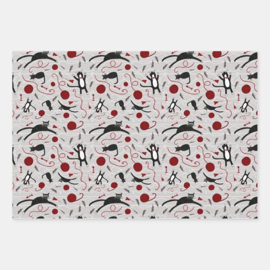 猫糸包み紙シート ラッピングペーパーシート (正面)