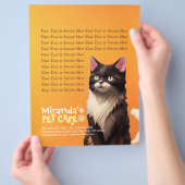 猫紙カットアートペットケアフードショップ動物クリニック チラシ (手)