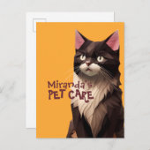 猫紙カットアートペットケアフードショップ動物クリニック ポストカード (正面/裏面)