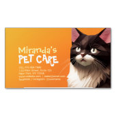 猫紙カットアートペットケアフードショップ動物クリニック マグネット名刺 (正面)