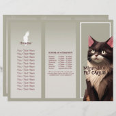 猫紙カットアートペットケア動物クリニックパンフレット (正面/裏面)