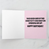 猫紙人形ヴィンテージ誕生日グリーティングカード カード (内部)