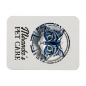 猫紙折り紙ペットケアグルーミング動物病院 マグネット (横)