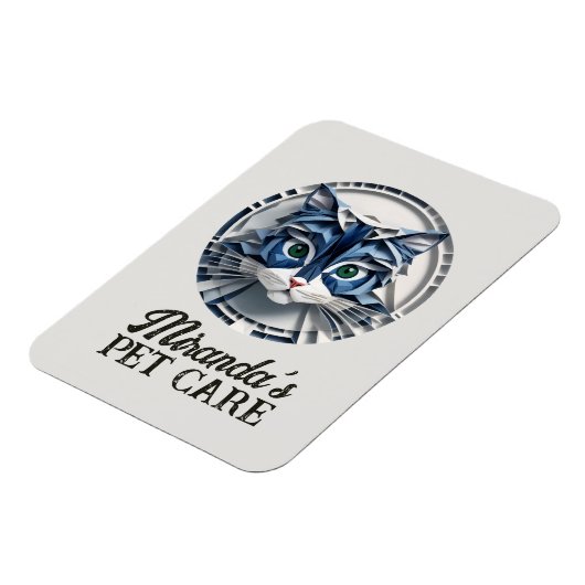 猫紙折り紙ペットケアグルーミング動物病院 マグネット (左側)